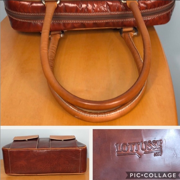 Lottusse 🦋 Stunning 2 Tone Leather Shoulder Bag - Picture 5 of 8